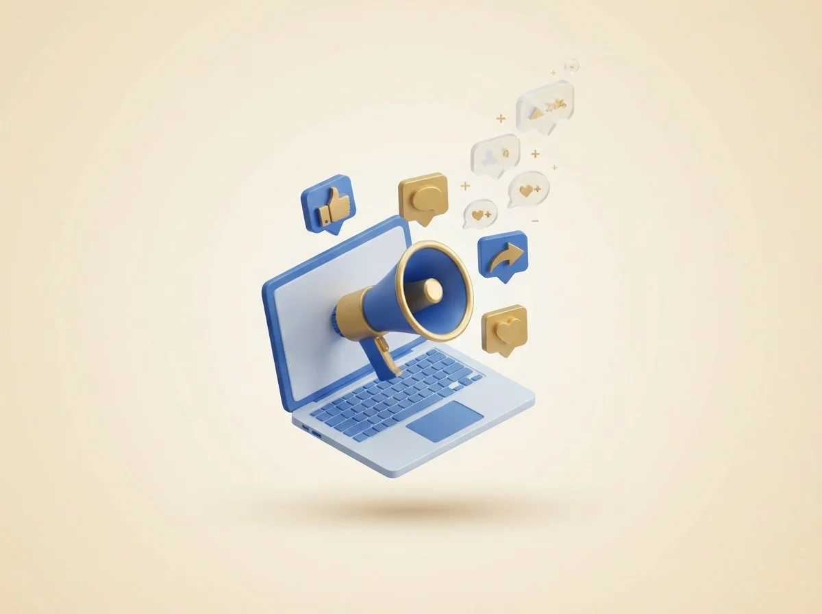 Social media marketing SMM services icon