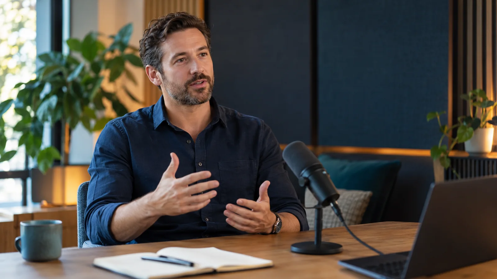 Illustrative subject expert recording a content interview