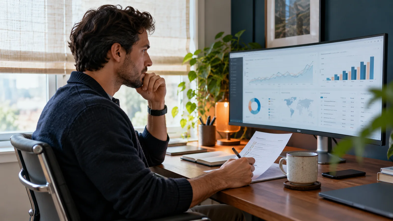 Illustrative search analyst reviewing an audit and analytics